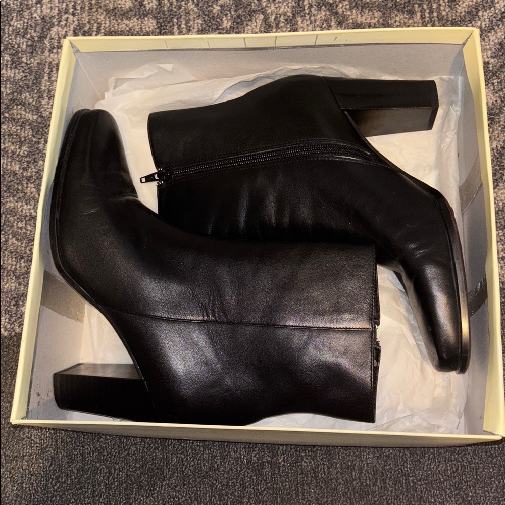 Black Leather Ankle Boots